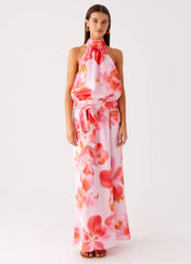 Diablo Backless Maxi Dress - Blushing Blossom