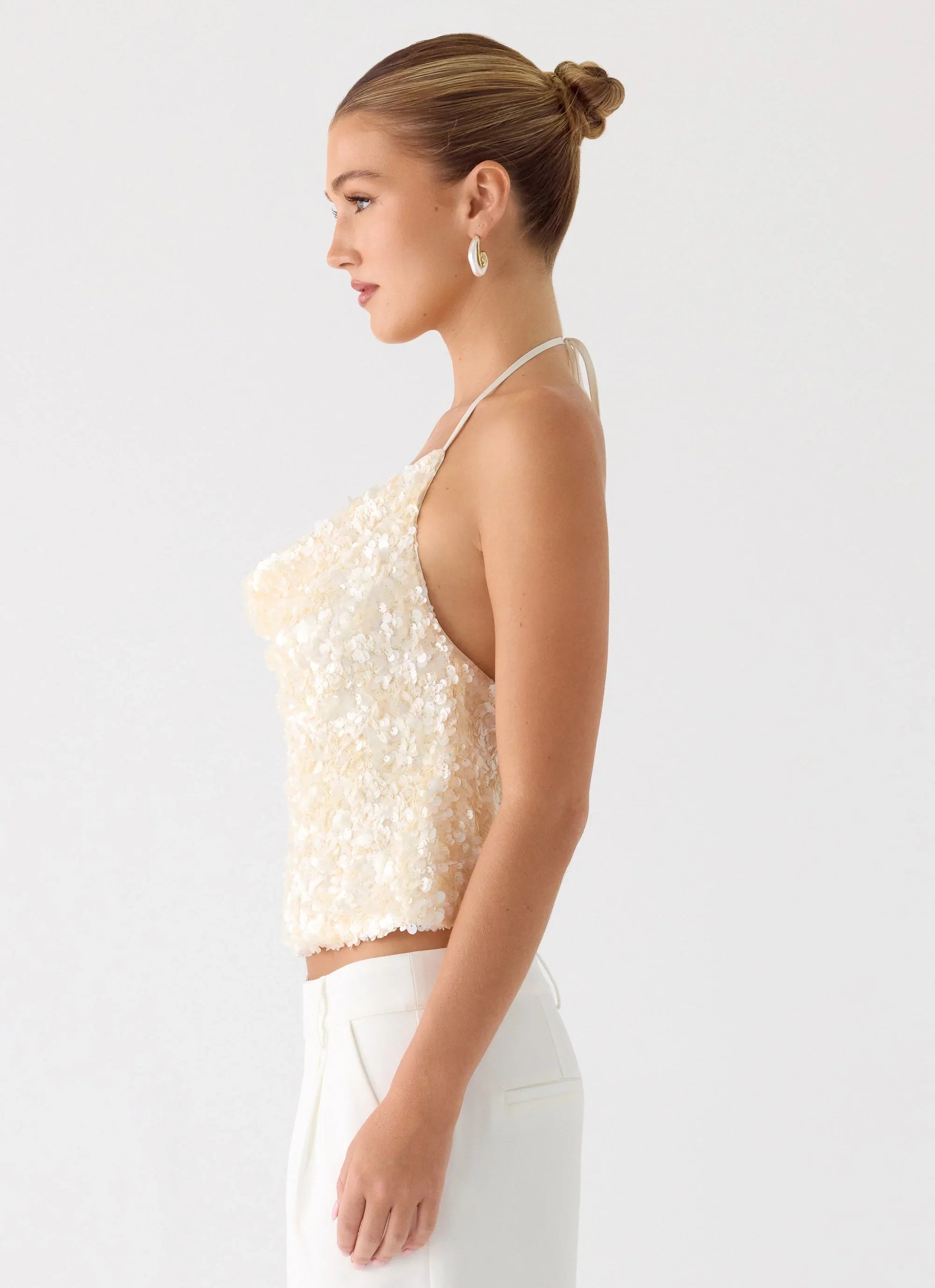 Amelita Sequin Top - Ivory